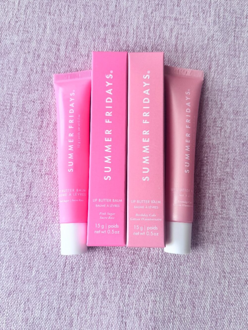 Birthday Cak+Pink Sugar 2pc/Summer Fridays Lip Butter Balm Conditioning Lip Balm